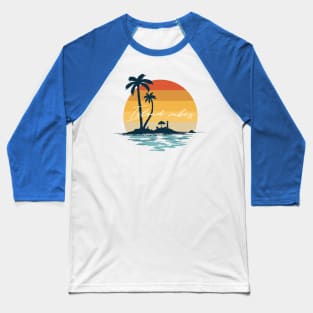 Island vibes retro beach sunset Baseball T-Shirt